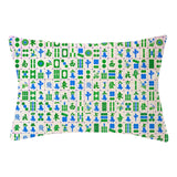 Handmade Linen Mahjong Lumbar Pillows