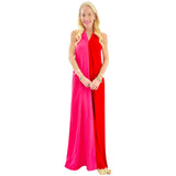 Pink & Red Sabrina Halter Dress w/ Open Back