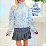 Grey High Waisted Fisher Skort