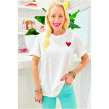 Embroidered Heart Tee