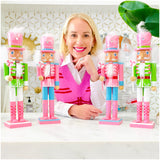 15” (TALL!) Palm Beach Pink & Green Nutcrackers