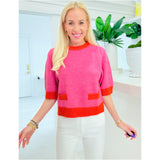 Pink & Orange Knit Maggie Top