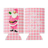 Pink Holiday Reusable Acrylic Drink Sticks & Coozie