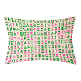 Handmade Linen Mahjong Lumbar Pillows