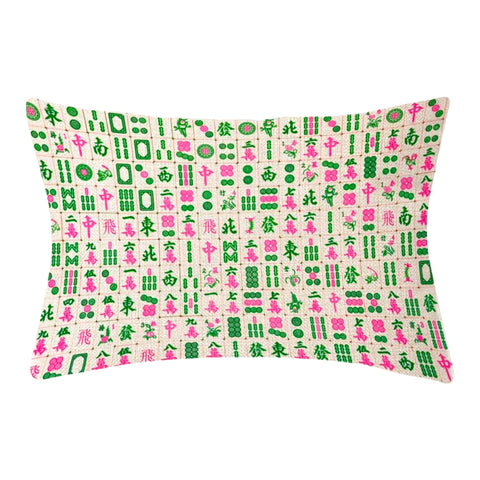 Handmade Linen Mahjong Lumbar Pillows