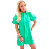 Seafoam Green Puff Sleeve Kiki Dress