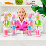 15” (TALL!) Palm Beach Pink & Green Nutcrackers