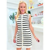 Ivory & Black Cozy Knit Antoine Dress