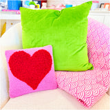 Valentines Wool Hook Pillow w/ Velvet Back