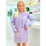 Lilac Knit Finn Skirt & Cardigan Jacket (sold separately)