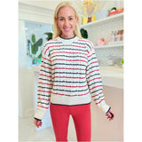 Ivory Stripe Soft Wool Blend Vicky Sweater