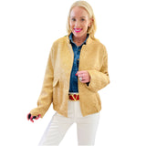 Metallic Gold Tweed Asha Jacket w/ Black Satin Cuff Contrast