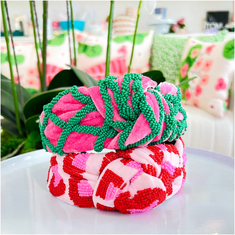 Handmade Beaded Velvet Headbands