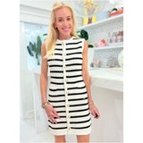 Ivory & Black Cozy Knit Antoine Dress