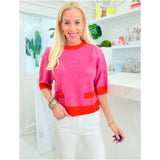 Pink & Orange Knit Maggie Top