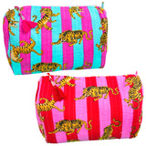 (11 colors) Quilted Block Print Large Cosmetic Bags