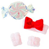 Red Bow Face Wash Headband & Wrist Bands