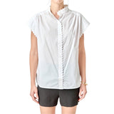 Ric Rac Trim Button Front Freida Top