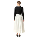 White Cotton Rosa Maxi Skirt w/ Pockets