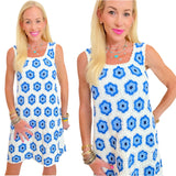 Blue Crochet Knit Francoise Dress