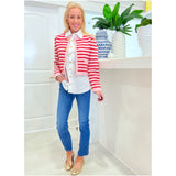 Pink Red Stripe Knit Janna Skirt & Jacket (sold separately)