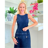Denim Gold Button Laney Dress