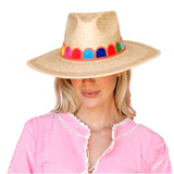 Palm Frond Scalloped Band Candy Crush Hat, Handmade in Guatemala