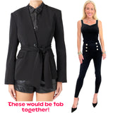 Black Tailored Anais Blazer w/ Optional Belt Sash