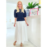 White Cotton Rosa Maxi Skirt w/ Pockets