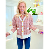 Metallic Boucle Wool Rosa Cardigan Jacket