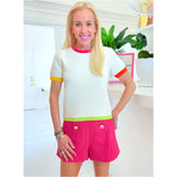 Colorblock Trim Knit Tessa Top