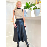 Black Butter Soft Leather Bitsy Skirt