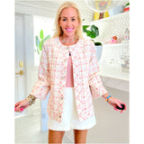 Pink & Ivory Tweed Lona Jacket