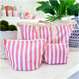 Pink Cabana Stripe Packable Tote & XL Pouch (sold separately)