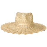 Handmade Wavy Scalloped Wide Brim  Straw Hat