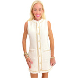 Ivory Fuzzy Knit Chain Detail Marisol Dress & Jacket (sold separately)