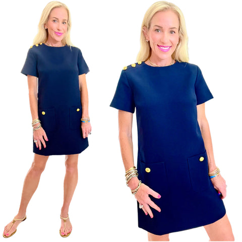 Navy Sailor Button London Dress