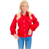 Holiday Red Tweed Mary Jacket