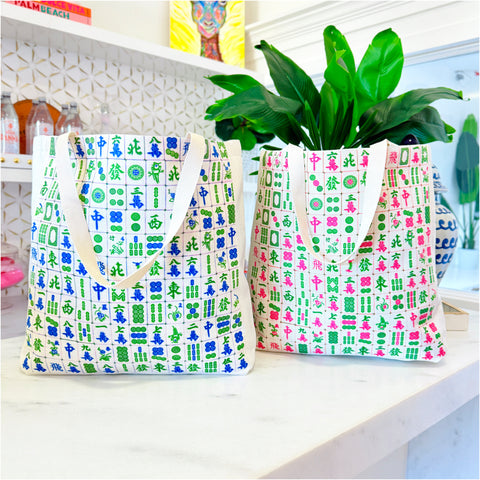 Canvas Mahjong Tote Bags