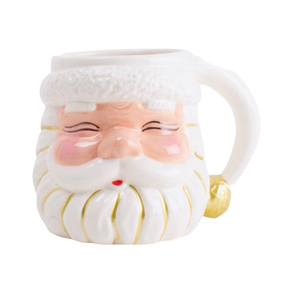 Ceramic White & Gold Santa Serving Bowl (or Planter) & Coffee Mug - James  Ascher