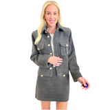 Grey Brushed Boucle Tweed Becker Jacket & Skirt (sold separately)