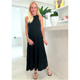 Black Pleated Knit Miley Dress