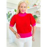 Pink & Red Knit Wendy Sweater