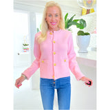 Wool Blend Pinky Cardigan Jacket