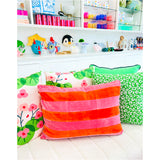 XL Pink & Orange Luxe Silk Velvet Lumbar Pillow