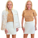 Ivory Chain Trimmed Mika Skirt