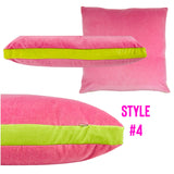 22” Handmade Silk Velvet Color Block Pillows