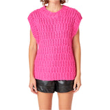 Pink Chunky Soft Knit Tatum Sweater Vest