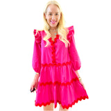 Pink & Red Ric Rac Dalton Dress