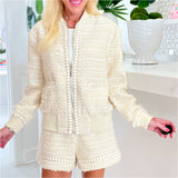 Metallic Wool Tweed Helena Jacket & Shorts (sold separately)